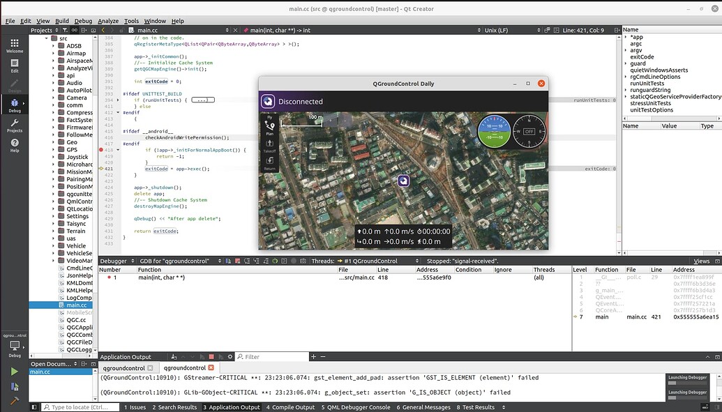 How to debug QGroundControl in QTCreator Using QGroundControl