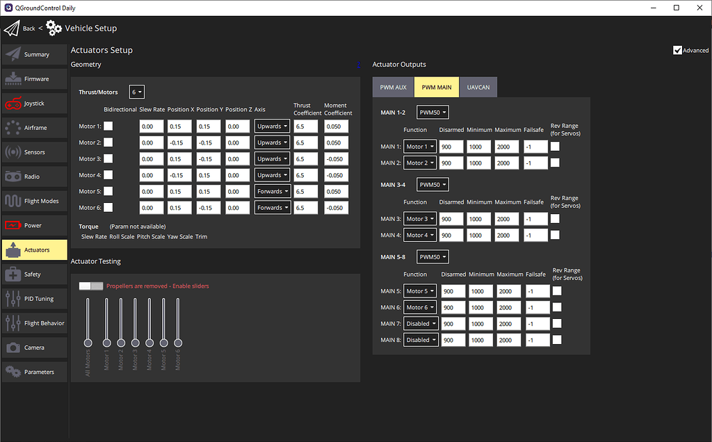 Mixing RC Aux1 and Yaw channel in Dynamic control allocation
