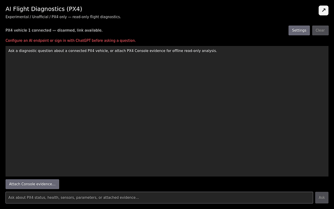 AI Flight Diagnostics Analyze page