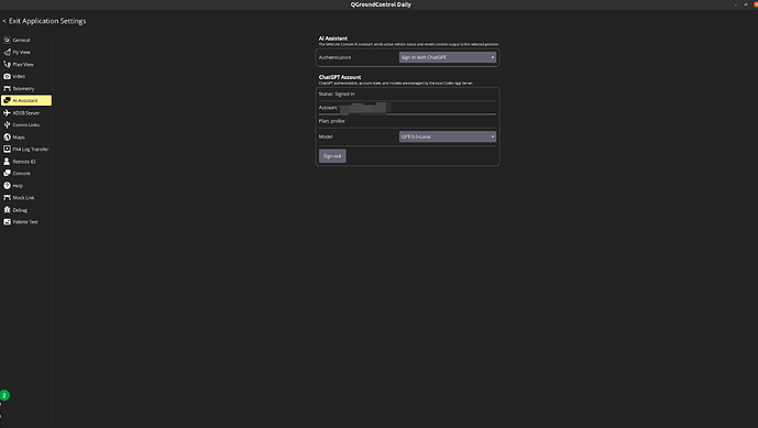 Figure 4a: AI Assistant ChatGPT authentication settings