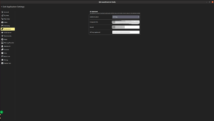 Figure 4b: AI Assistant OpenAI-compatible API key settings