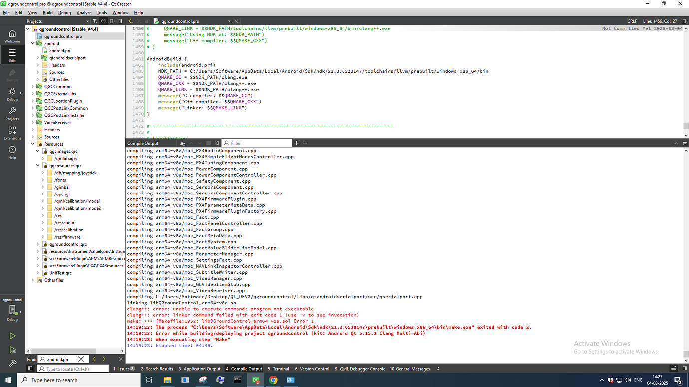 Compile error QGC_StableV4.3 in Android armv8 with QT5.15 ...