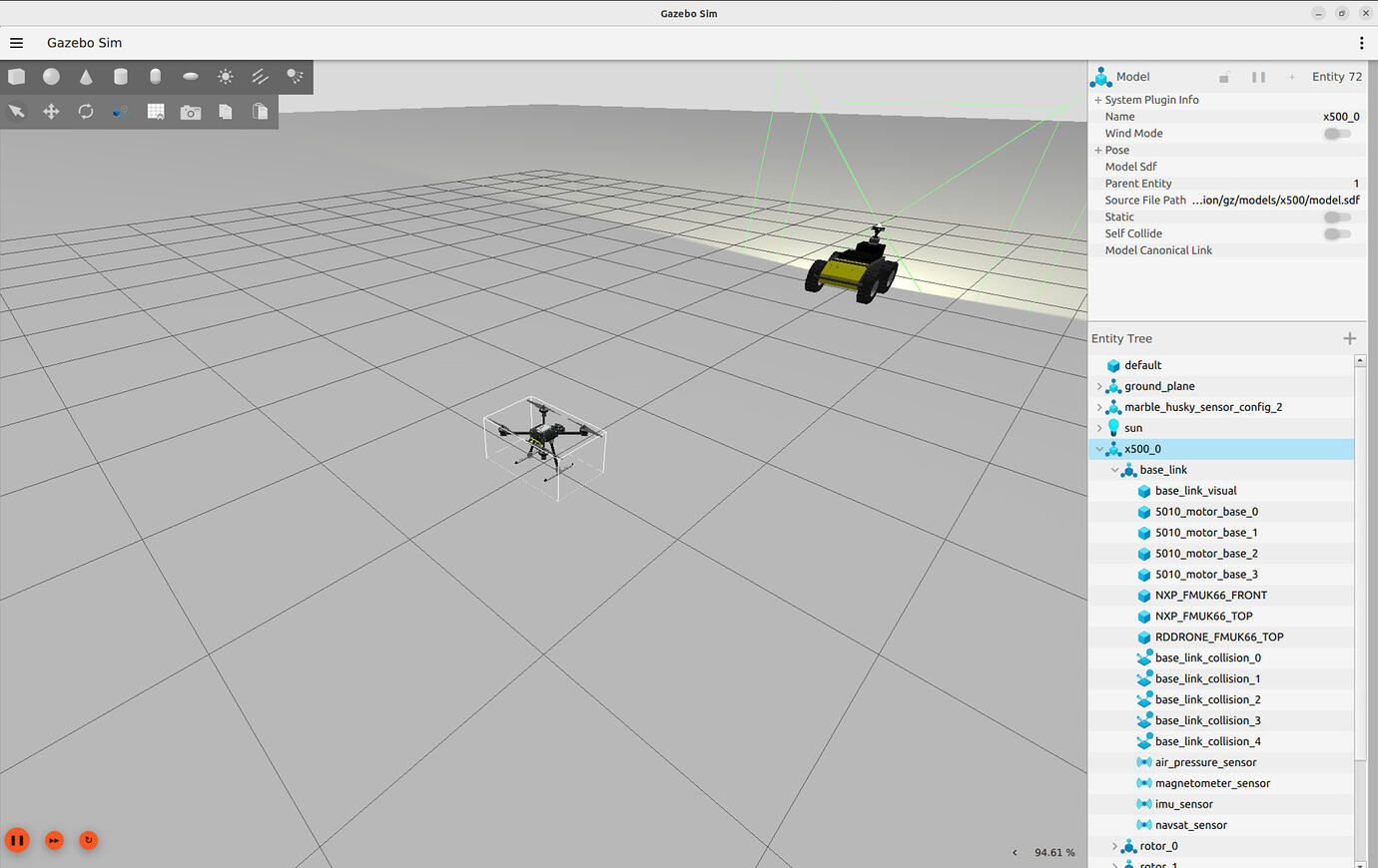PX4 SITL + Gazebo (x500 + Husky): Preflight sensor failures (Accel/Gyro ...