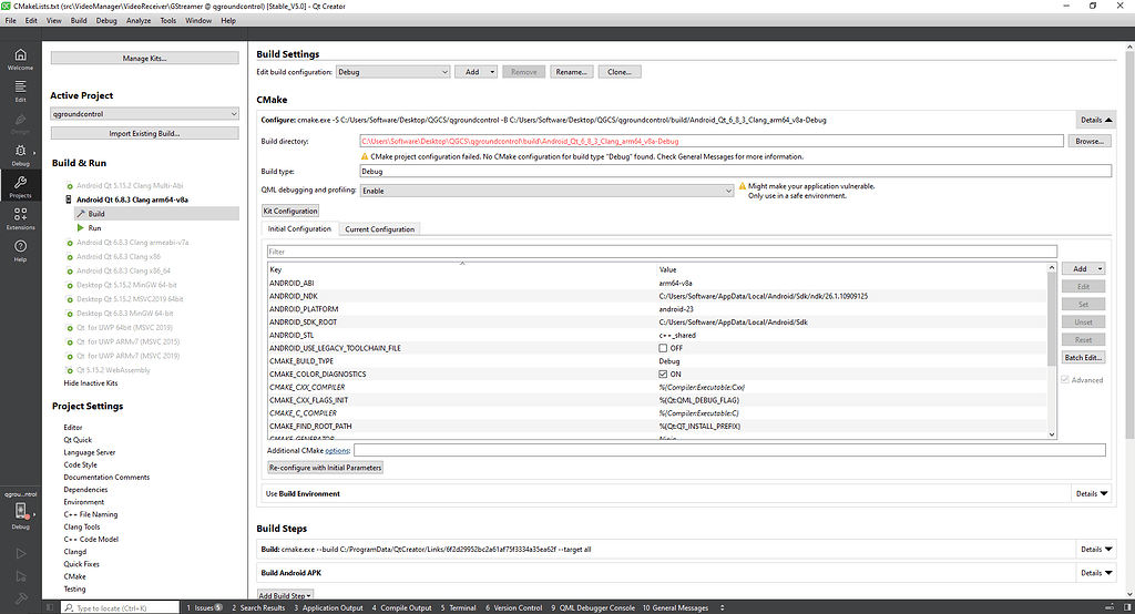 Build error of Qt 6.8.3 and Qgcs Stable V5.5 for Android developement ...