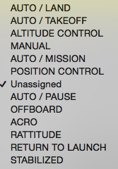 PX4 QGC Flight Modes Configuration Flight Modes